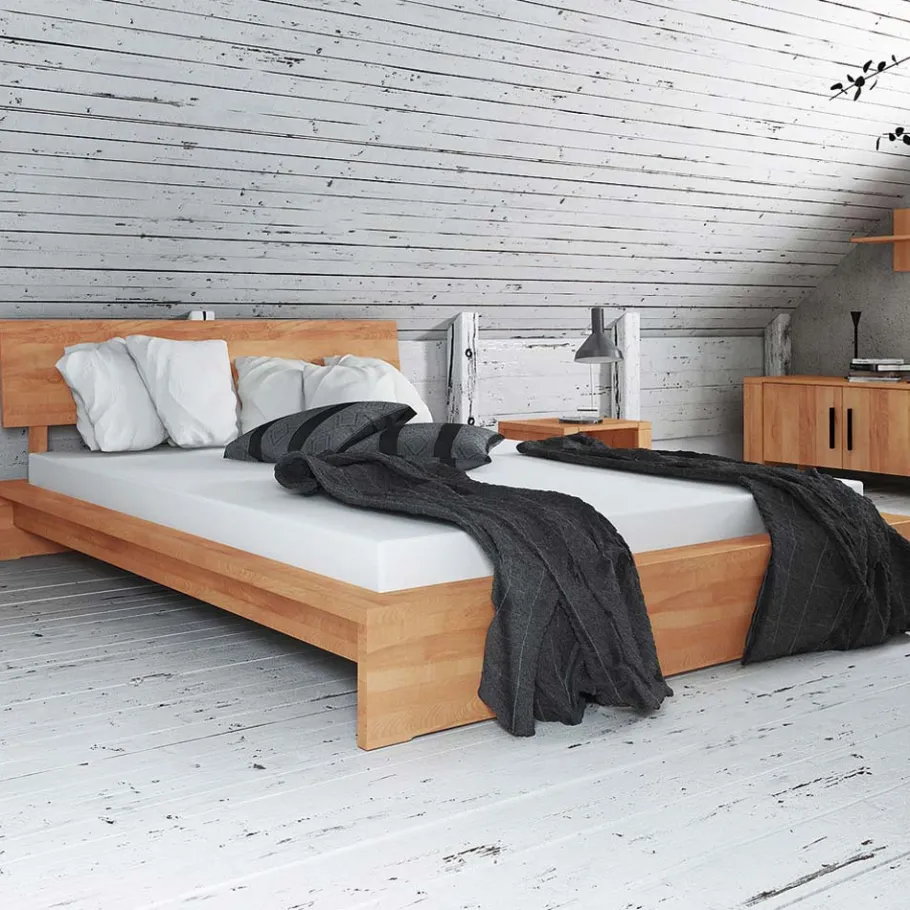Hot Wohnen Massivholz Bett Barvuda aus Kernbuche