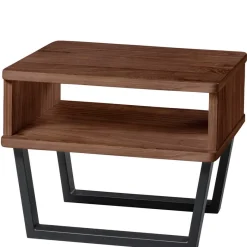 Discount Wohnen Massivholz Doppelbett in Braun Nussbaum - Charlots