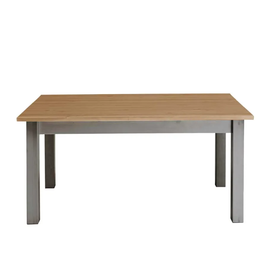 Discount Wohnen Massivholz Esstisch Ziamora in Grau Kiefer