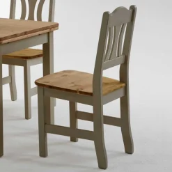 Hot Wohnen Massivholz Esszimmerstuhl Seramya in Grau (2er Set)