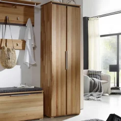 New Wohnen Massivholz Garderobenschrank Leyrina aus Kernbuche geölt