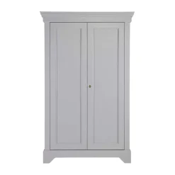 New Wohnen Massivholz Kleiderschrank Saliara in Grau