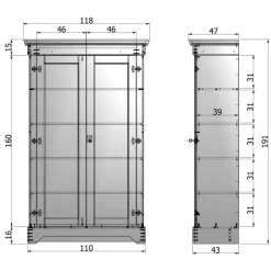 New Wohnen Massivholz Kleiderschrank Saliara in Grau