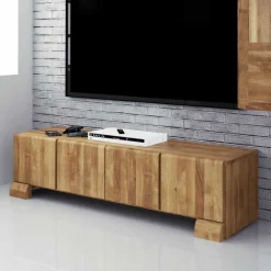 Sale Wohnen Massivholz Lowboard Vaskov aus Wildeiche geölt