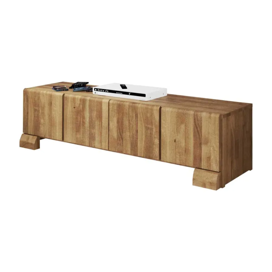Sale Wohnen Massivholz Lowboard Vaskov aus Wildeiche geölt