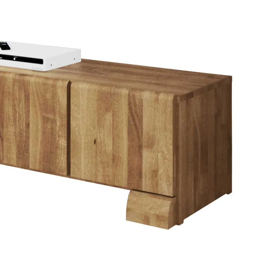 Sale Wohnen Massivholz Lowboard Vaskov aus Wildeiche geölt