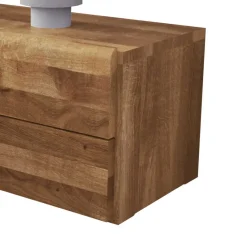 Discount Wohnen Massivholz Nachtkommode Vaskov aus Wildeiche geölt
