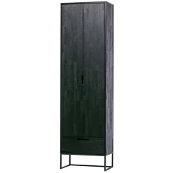Discount Wohnen Massivholz Schrank in Schwarz - Almery