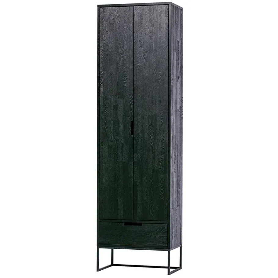 Discount Wohnen Massivholz Schrank in Schwarz - Almery