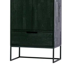 Discount Wohnen Massivholz Schrank in Schwarz - Almery