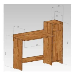 Clearance Wohnen Massivholz Schreibtisch Salomonia mit Schrank