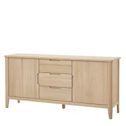 New Wohnen Massivholz Sideboard in Eiche Bianco - Vangus