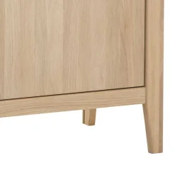 New Wohnen Massivholz Sideboard in Eiche Bianco - Vangus