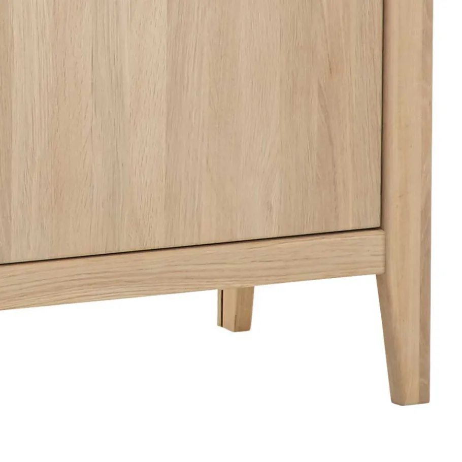 New Wohnen Massivholz Sideboard in Eiche Bianco - Vangus