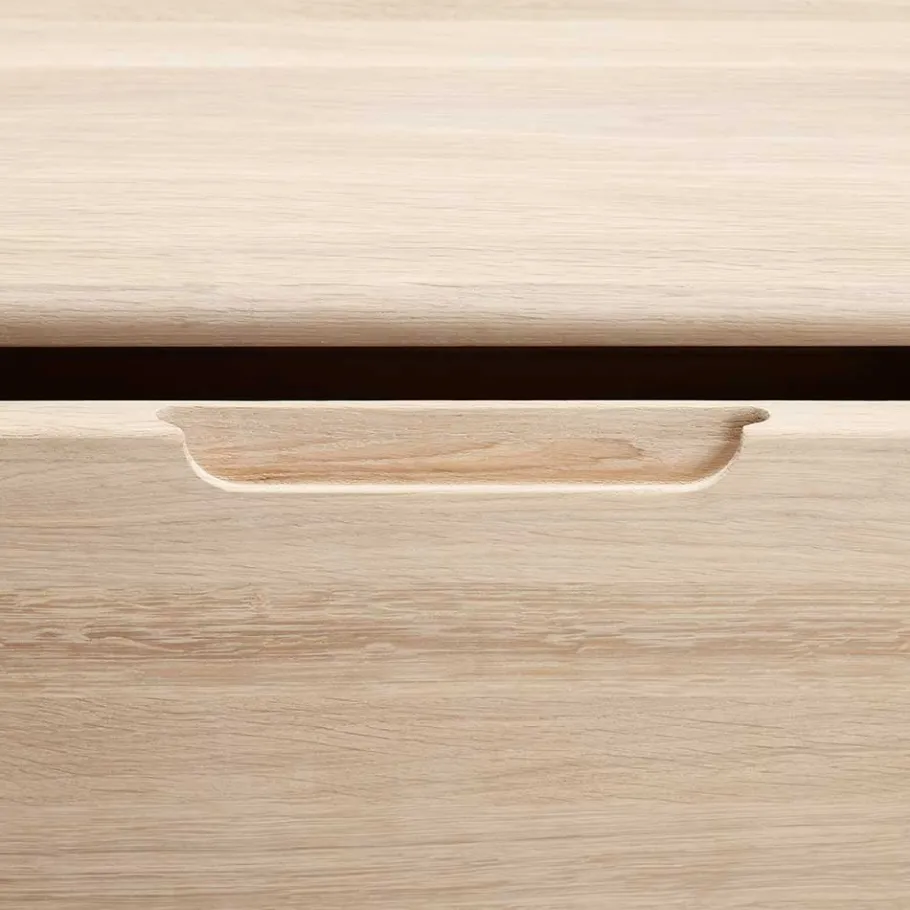 New Wohnen Massivholz Sideboard in Eiche Bianco - Vangus