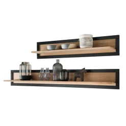 Clearance Wohnen Massivholz Wandboard in Natur & Schwarz - Embleys