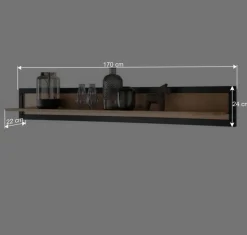 Clearance Wohnen Massivholz Wandboard in Natur & Schwarz - Embleys