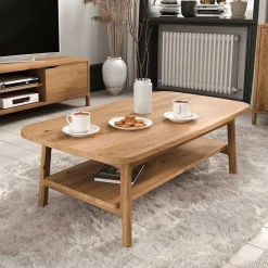 Outlet Wohnen Massivholz Wohnzimmertisch aus Wildeiche - Laida