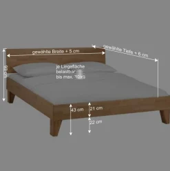 Wohnen Massivholzbett Tuner z.B. als Doppelbett 180x200cm