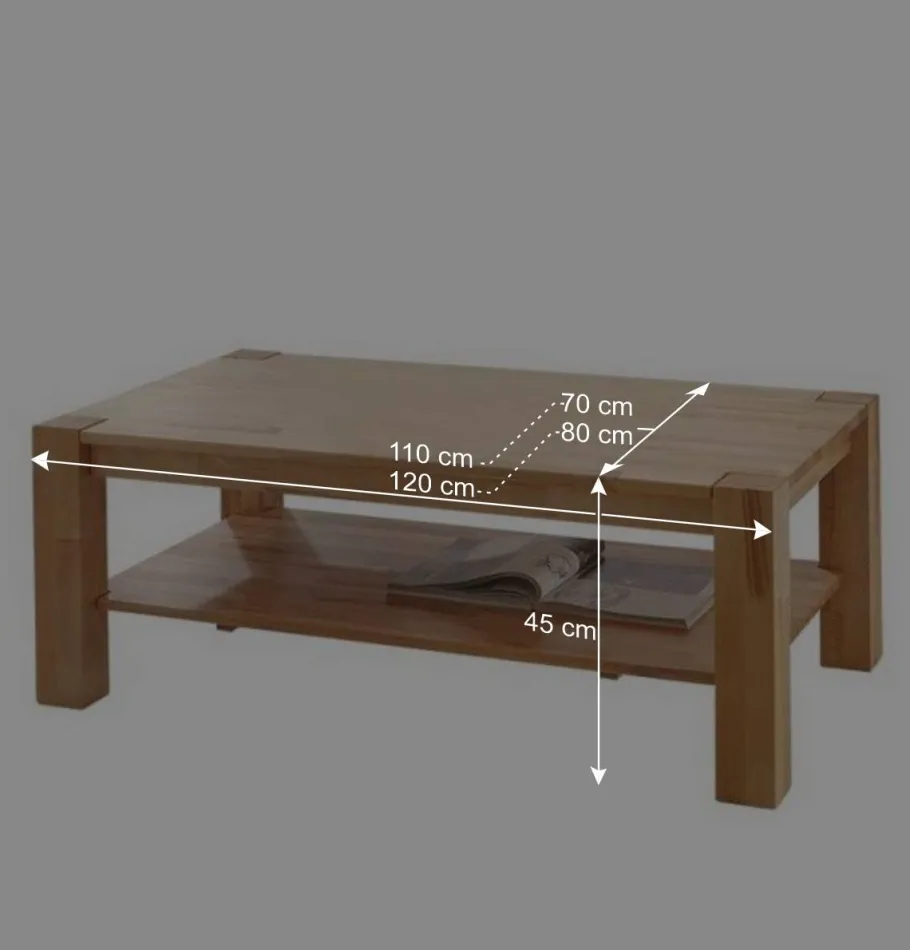 Outlet Wohnen Massivholz-Couchtisch Pogamo aus Kernbuche