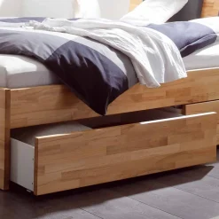 Discount Wohnen Massivholz-Doppelbett Brodivana mit Bettschubladen