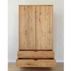 Sale Wohnen Massivholz-Kleiderschrank mit zwei Schubladen - Fabijola