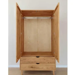 Sale Wohnen Massivholz-Kleiderschrank mit zwei Schubladen - Fabijola