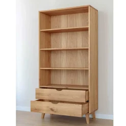 Hot Wohnen Massivholz-Regal mit zwei Schubladen - Fabijola