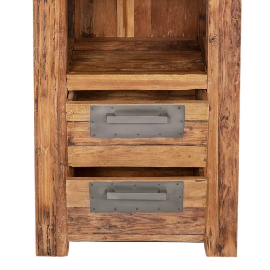 Best Wohnen Massivholzregal Ragista aus Teak Recyclingholz