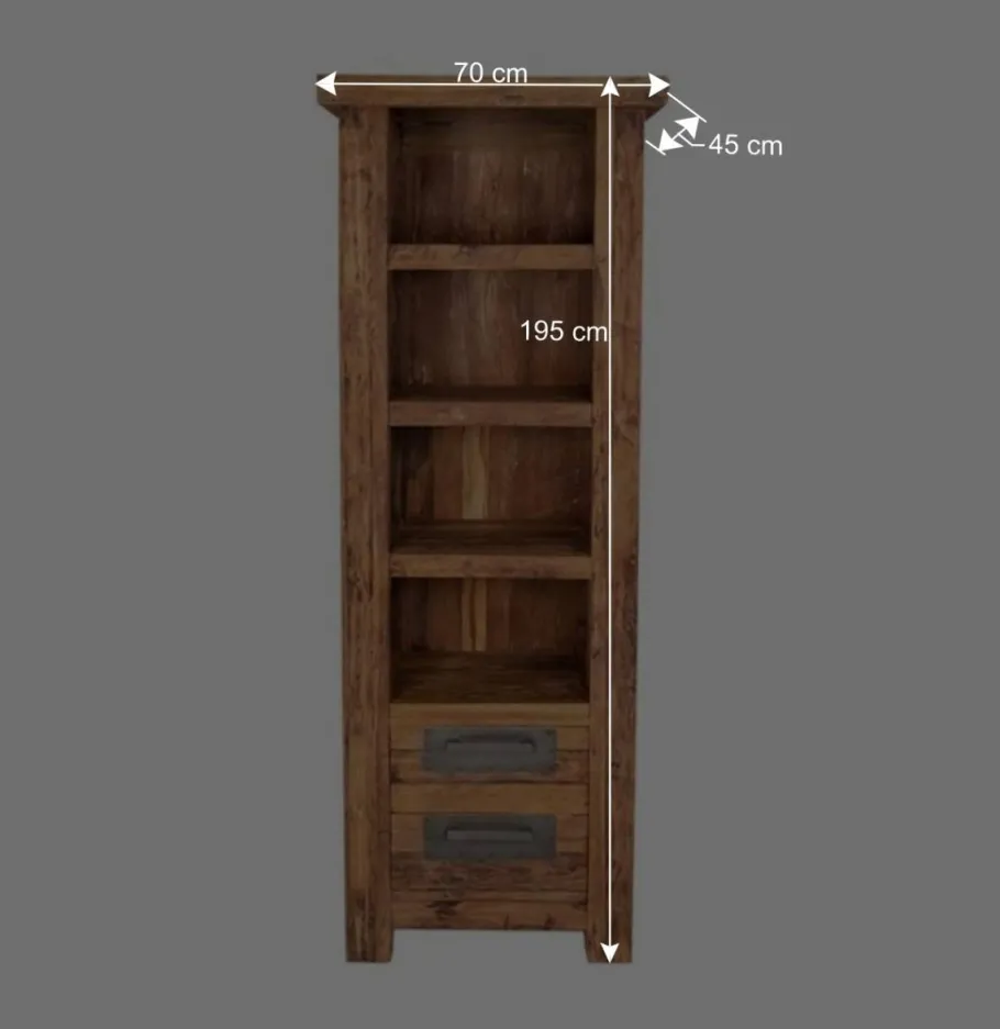 Best Wohnen Massivholzregal Ragista aus Teak Recyclingholz