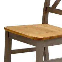 Sale Wohnen Massivholzstuhl Cempino in Grau Kiefer (2er Set)