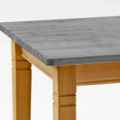 Discount Wohnen Massivholztisch in Grau & Kiefer Lauge - Eshelas