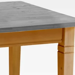 Discount Wohnen Massivholztisch in Grau & Kiefer Lauge - Eshelas