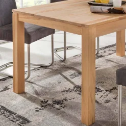 Online Wohnen Massivholztisch mit 1 oder 2 Einlegeplatten Zanima aus lackierter Kernbuche