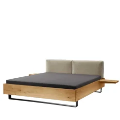 Discount Wohnen Material Mix Doppelbett und Nachttischen - Kaldes (dreiteilig)