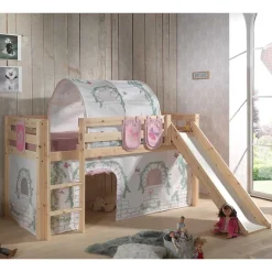 Outlet Wohnen Mädchen Abenteuer Hochbett in Kiefer Natur - Ashford