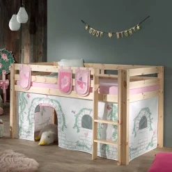 Outlet Wohnen Mädchen Abenteuer Hochbett in Kiefer Natur - Ashford