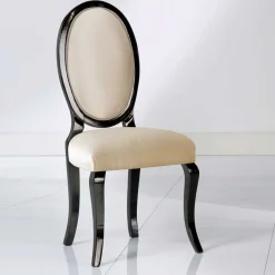 Outlet Wohnen Medaillonstuhl in Beige und Schwarz - Rasita