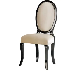 Outlet Wohnen Medaillonstuhl in Beige und Schwarz - Rasita