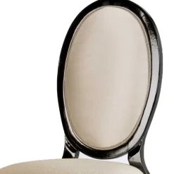 Outlet Wohnen Medaillonstuhl in Beige und Schwarz - Rasita
