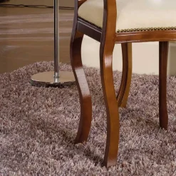 Best Wohnen Medaillonstuhl in Creme & Nussbaum Natale aus Massivholz