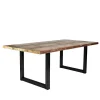 Clearance Wohnen Mehrfarbiger Esstisch Altholz Shabby Chic Enjadara mit Stahl Schwarz
