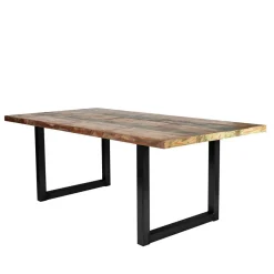 Clearance Wohnen Mehrfarbiger Esstisch Altholz Shabby Chic Enjadara mit Stahl Schwarz