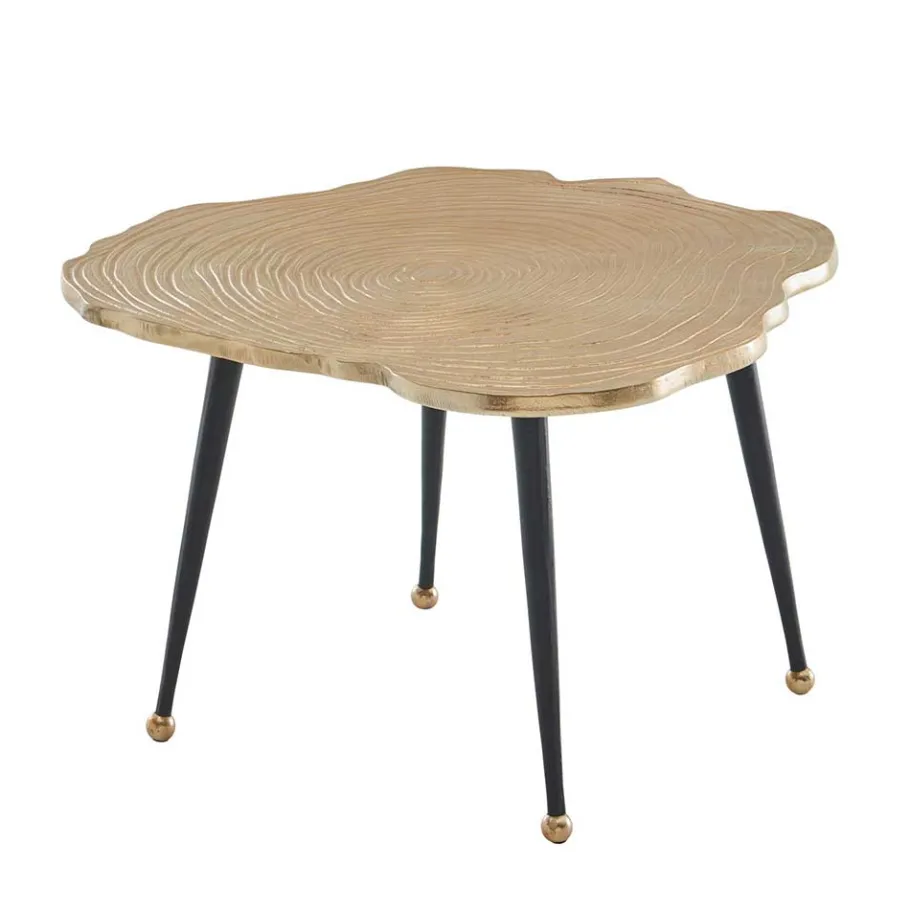 Wohnen Metall Couchtisch mit Alu Platte im Baumscheiben Design - Lavetras