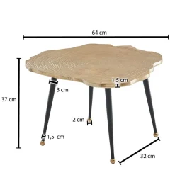 Wohnen Metall Couchtisch mit Alu Platte im Baumscheiben Design - Lavetras