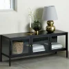 Best Wohnen Metall Lowboard Vitrine in Schwarz - Feliz