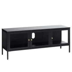 Best Wohnen Metall Lowboard Vitrine in Schwarz - Feliz