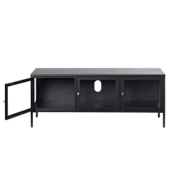 Best Wohnen Metall Lowboard Vitrine in Schwarz - Feliz