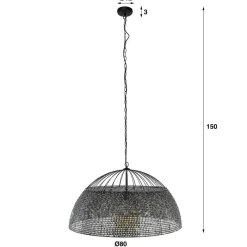 Hot Wohnen Metall Pendelleuchte mit halbrundem Schirm - Lash