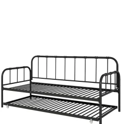 Best Wohnen Metallbett mit Ausziehbett in Schwarz - Pascan